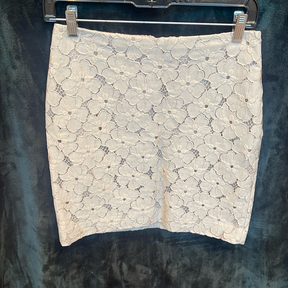 Ann Taylor Petite size 4 lace overlay skirt